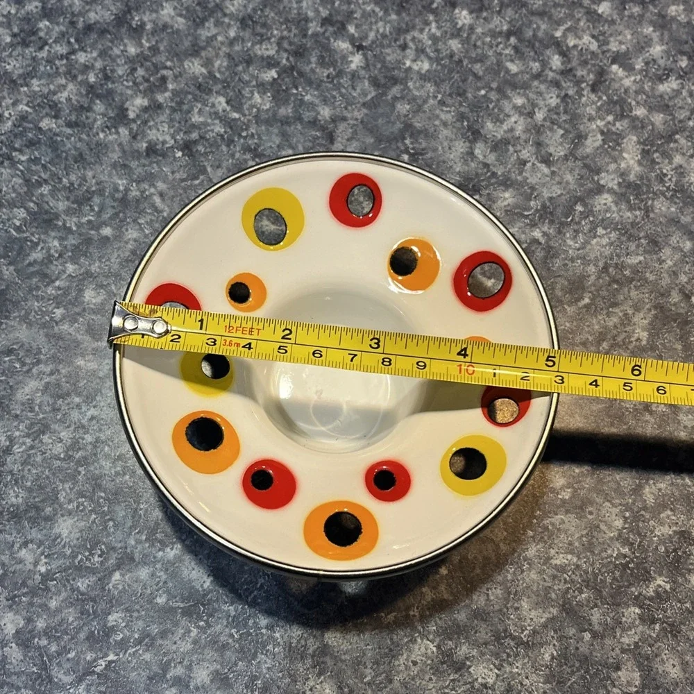 Vintage 80s Ikea Enamel Tea Light Multicolor Candle Holders Space Age Mid Cen